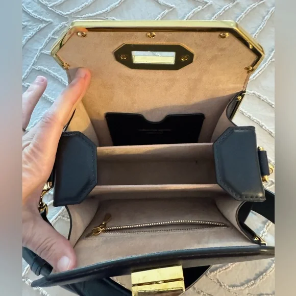 Alexander McQueen Black Crossbody with Gold Details - Picture 7 of 16